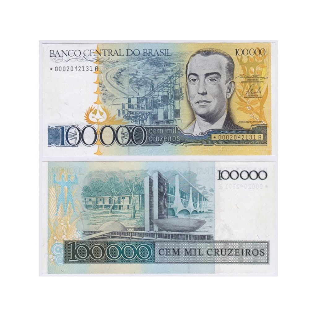 CÉDULA 100.000 Cruzeiros (Juscelino Kubitschek)