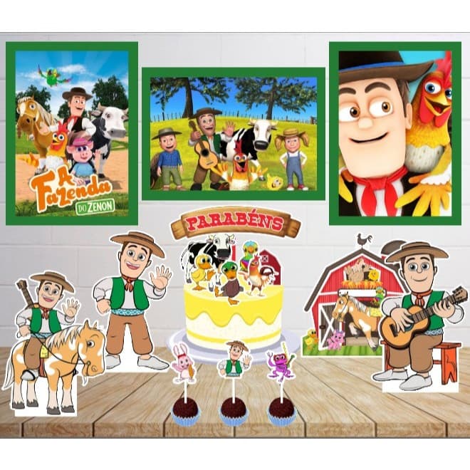 Kit Só um Bolinho - FAZENDA DO ZENON-  Kit Festa em casa  - Aniversário, Mêsversário