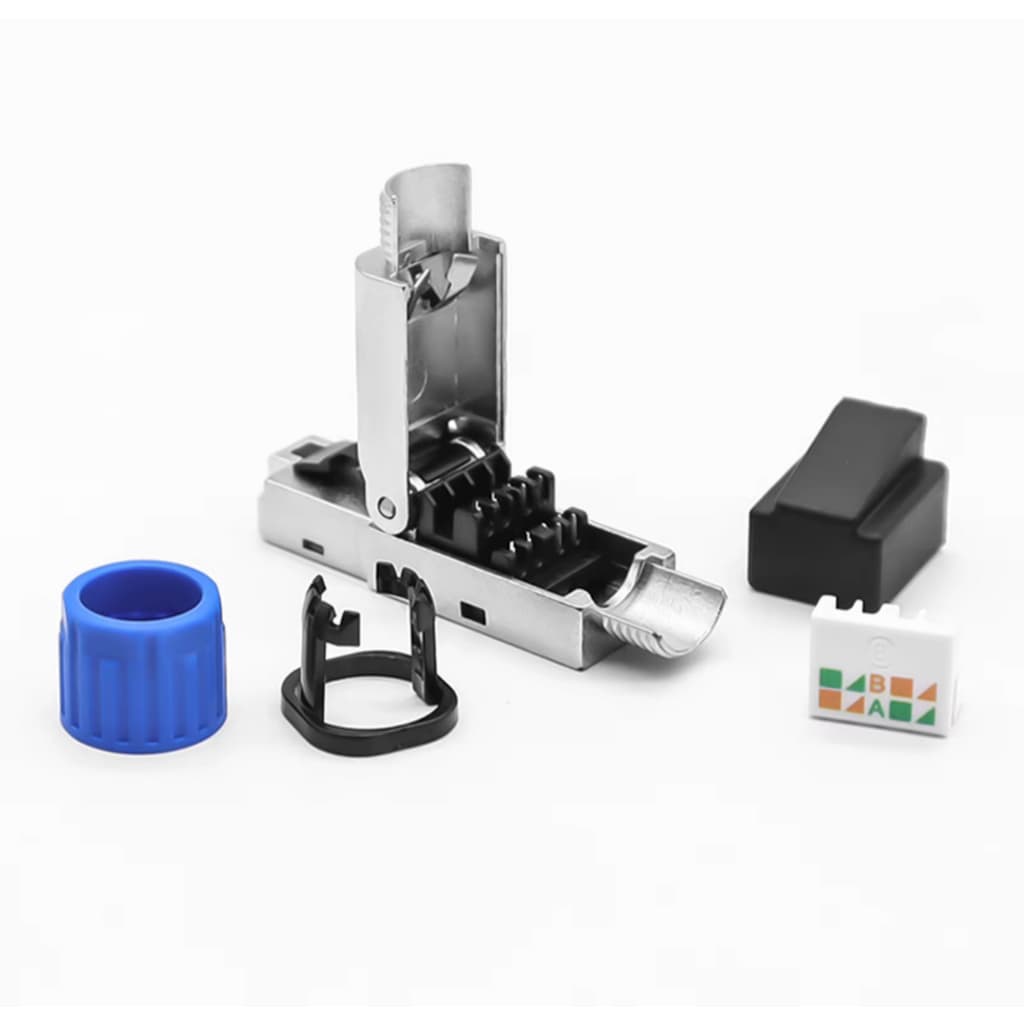 Conector Plug Rj45 Stp Tooless Industrial Metal/Plastico
