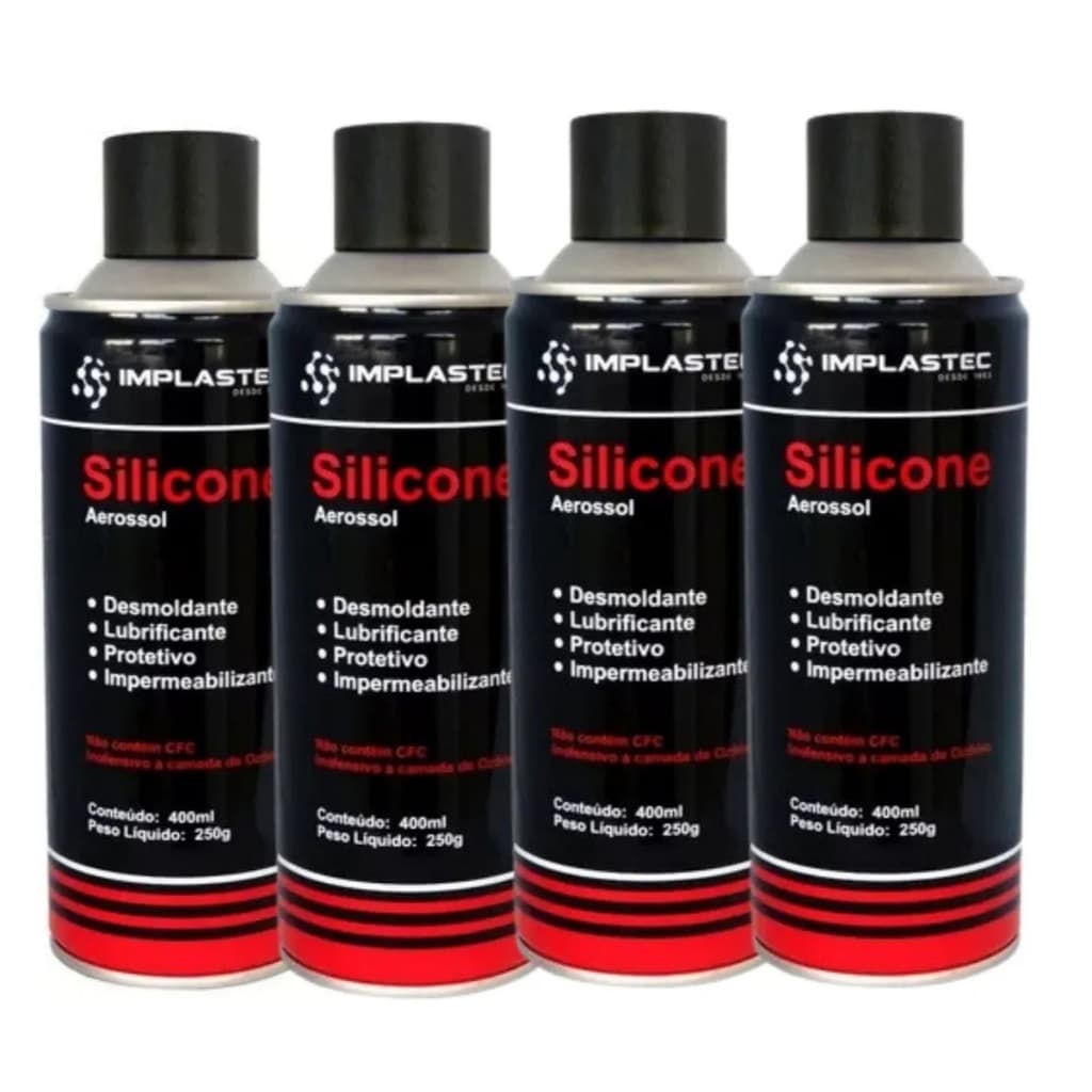 Kit 4 Spray Silicone Desmoldante Resina Epóxi Plastic 400ml