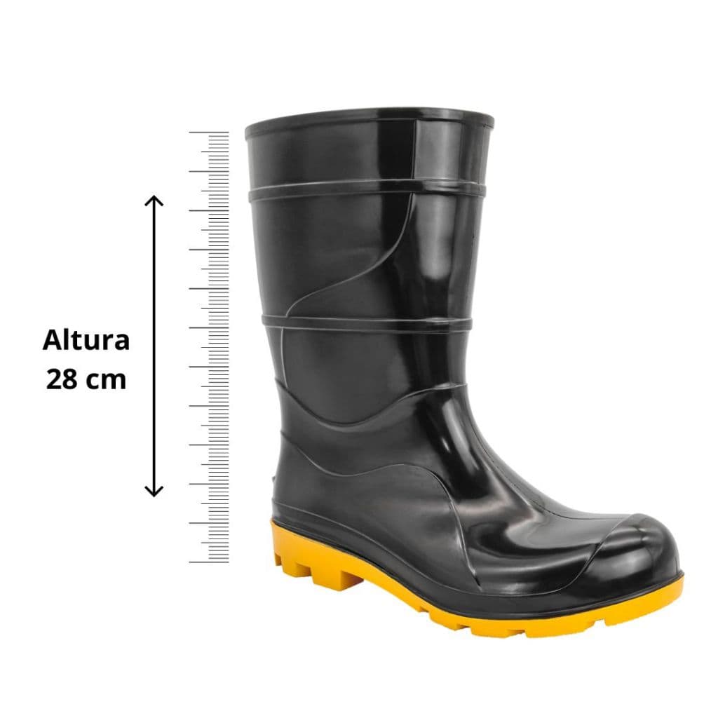 Bota de PVC Impermeável Cano Médio jardim 209SA com Solado Amarelo  CA 50829