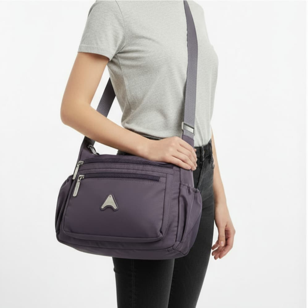 Bolsa De Mensageiro Ombro  Feminina impermeável  Causal Nylon Multicamadas