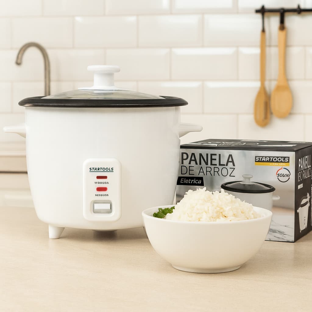 Panela Arroz Elétrica 1,3L 220V 127V Cozimento Rápido Prepara Arroz Soltinho Automática Agilidade
