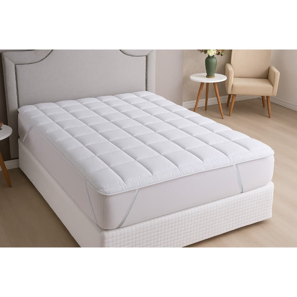 Pillow Top Queen 100% Fibra Siliconada 1600G/M² - Tecido Percal Algodão - Muito mais Conforto