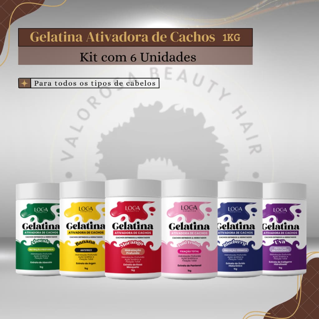 Kit Revenda 6 Unids - Gelatina Ativadora de Cachos 1kg