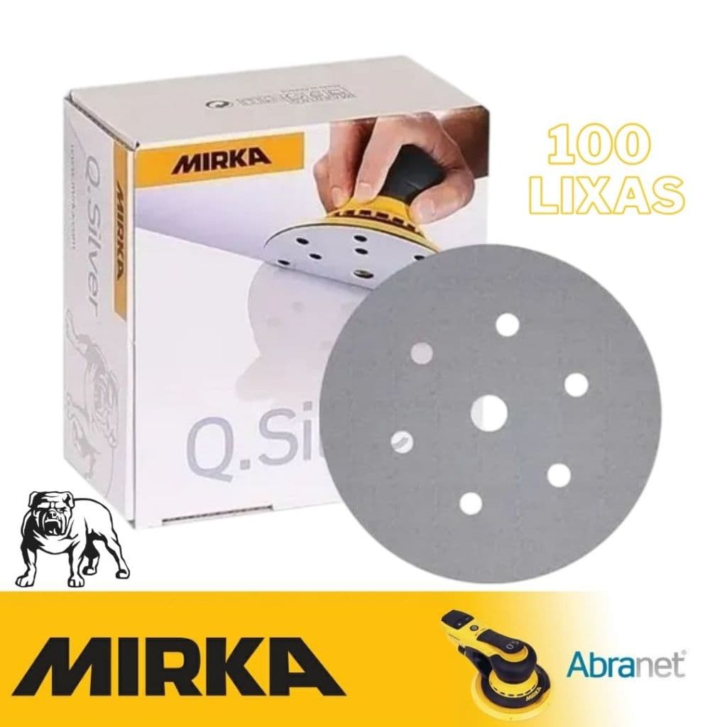 Disco Lixa Q.silver 150mm 6pol Lixeira Orbital 100un Grão 400 - Mirka Ideal para o Lixamento de Tintas mais duras