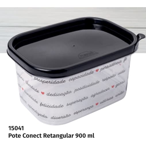 KIT POTE PLASUTIL LINHA CONECTA RETANGULAR  C/2UN 900ML MODELO B3