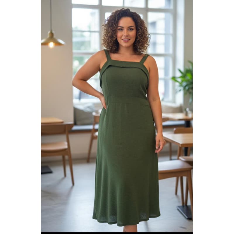 Vestido longo plus size com bolso ModerninhaDUNA#PL08