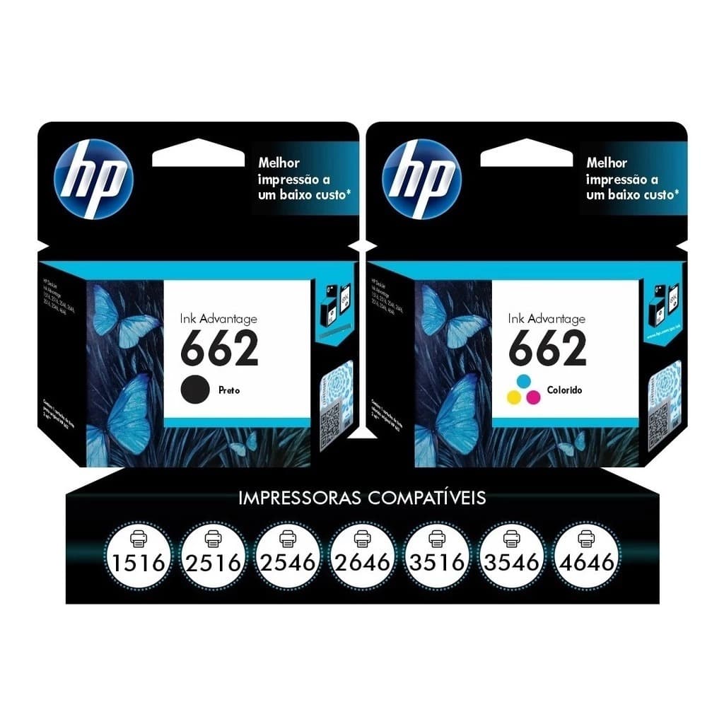 CARTUCHO DE TINTA HP 662 PRETO E/OU COLOR ORIGINAL