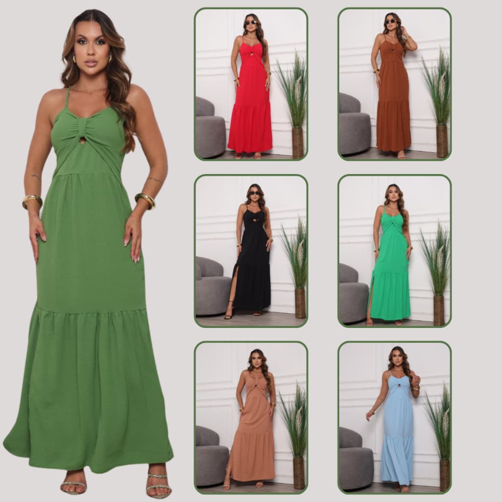Vestido Feminino com Alça Regulável Moderno Barato