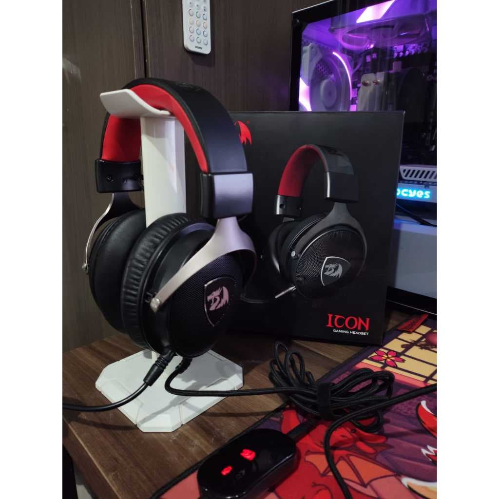 Headset Gamer Redragon Icon, 7.1 Surround, Drivers de 50mm, USB/3.5mm, Preto, recondicionado