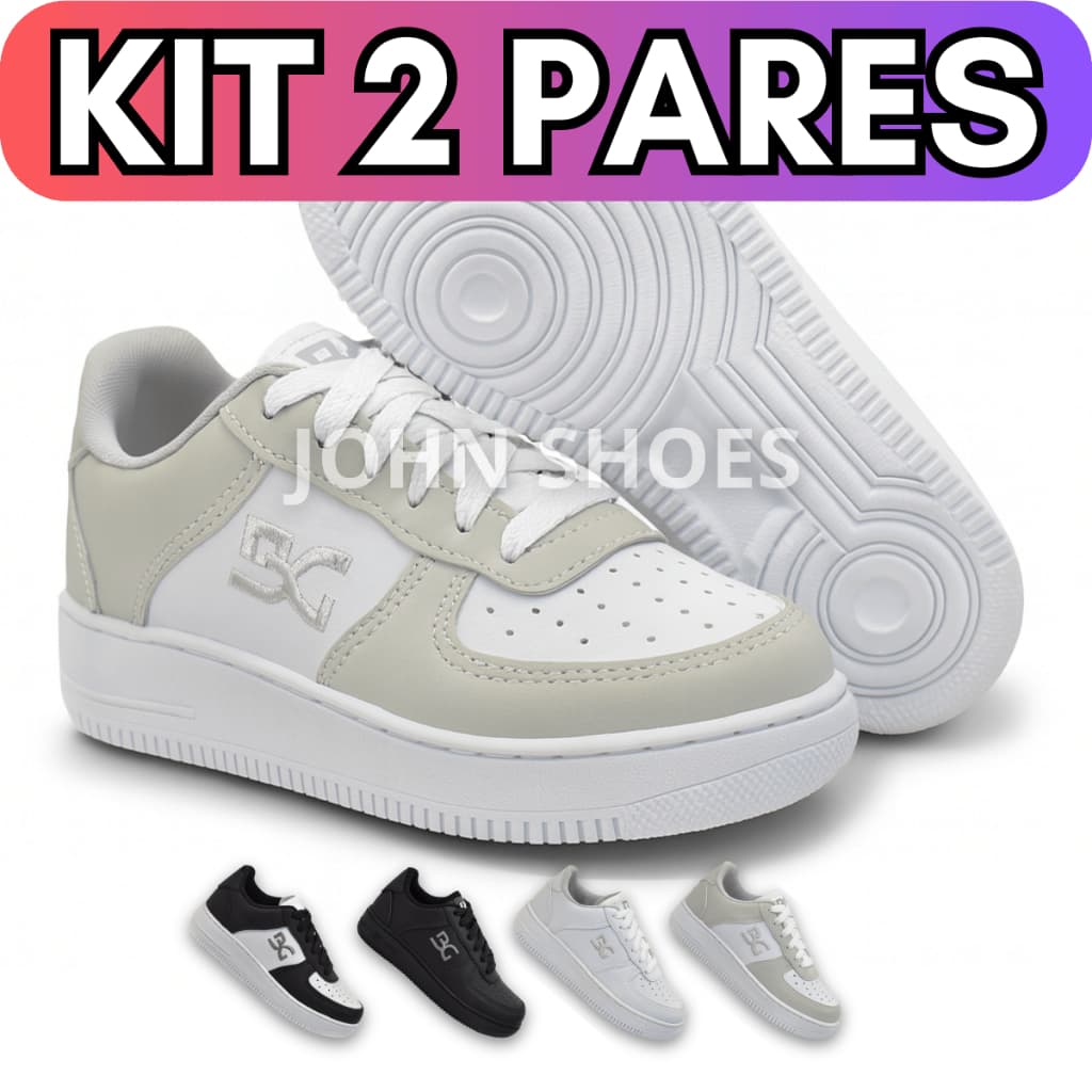 Kit Tenis Feminino Masculino Tenis Infantil Menina Menina Casual Basico Lançamento