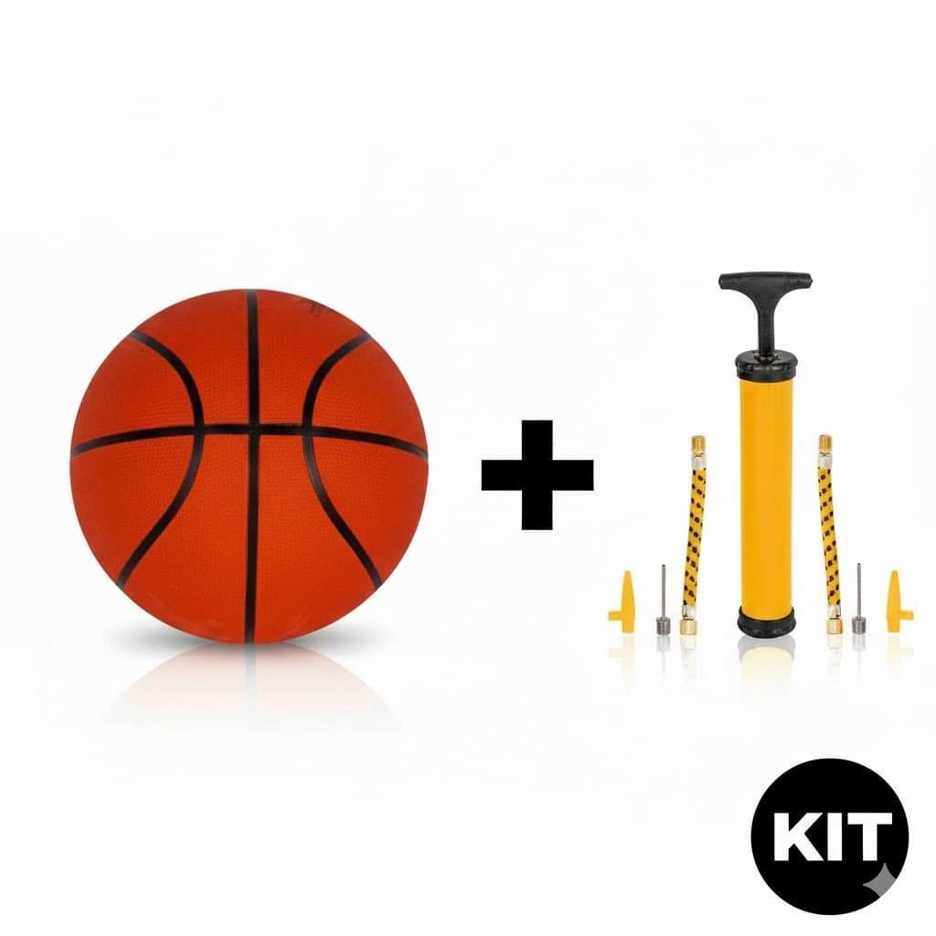 Bola de Basquete Tamanho Oficial + Bomba de Ar - Alta Qualidade e Resistência Profissional