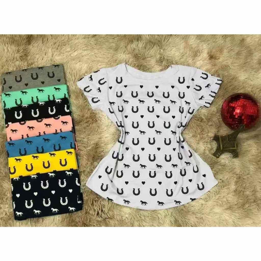 BLUSA T SHIRT ESTAMPA FERRADURA CAVALO VISCOLYCRA ESCTICAR