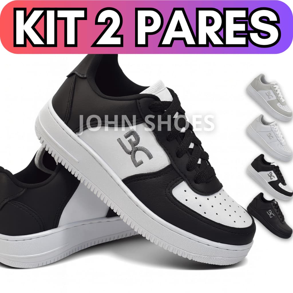 Kit Tenis Menina Menino Infantil Adulto Tênis Masculino Feminino Casual Sola Reta Basico Lançamento