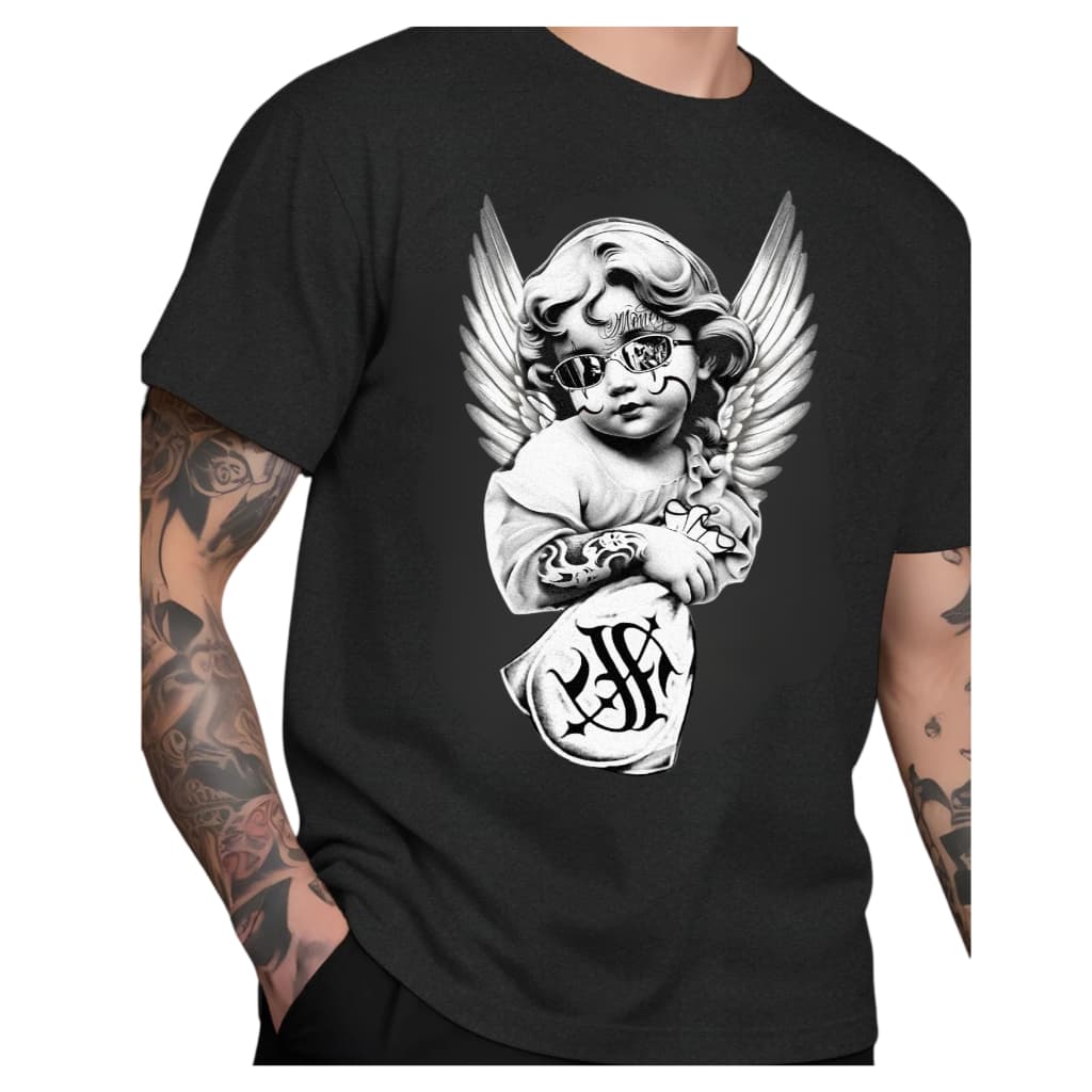 CAMISETA T-SHIRT UNISSEX STRETWEAR ANJO BLUSA CASAL STYLE FEMININO MASCULINO