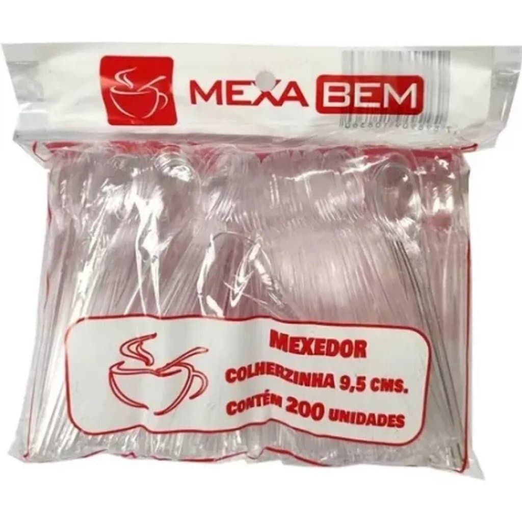 10 Pacotes Colherzinha Mexedor Café, Mini Colher Brigadeiro Transparente