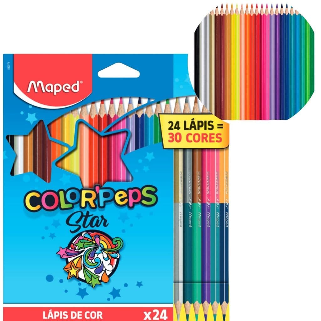Lapis de Cor Colorpeps Star 24 Cores Com 30 Unidades
