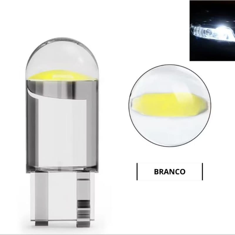 Kit 10 Lâmpadas Pingão esmagada Led Branca 12v