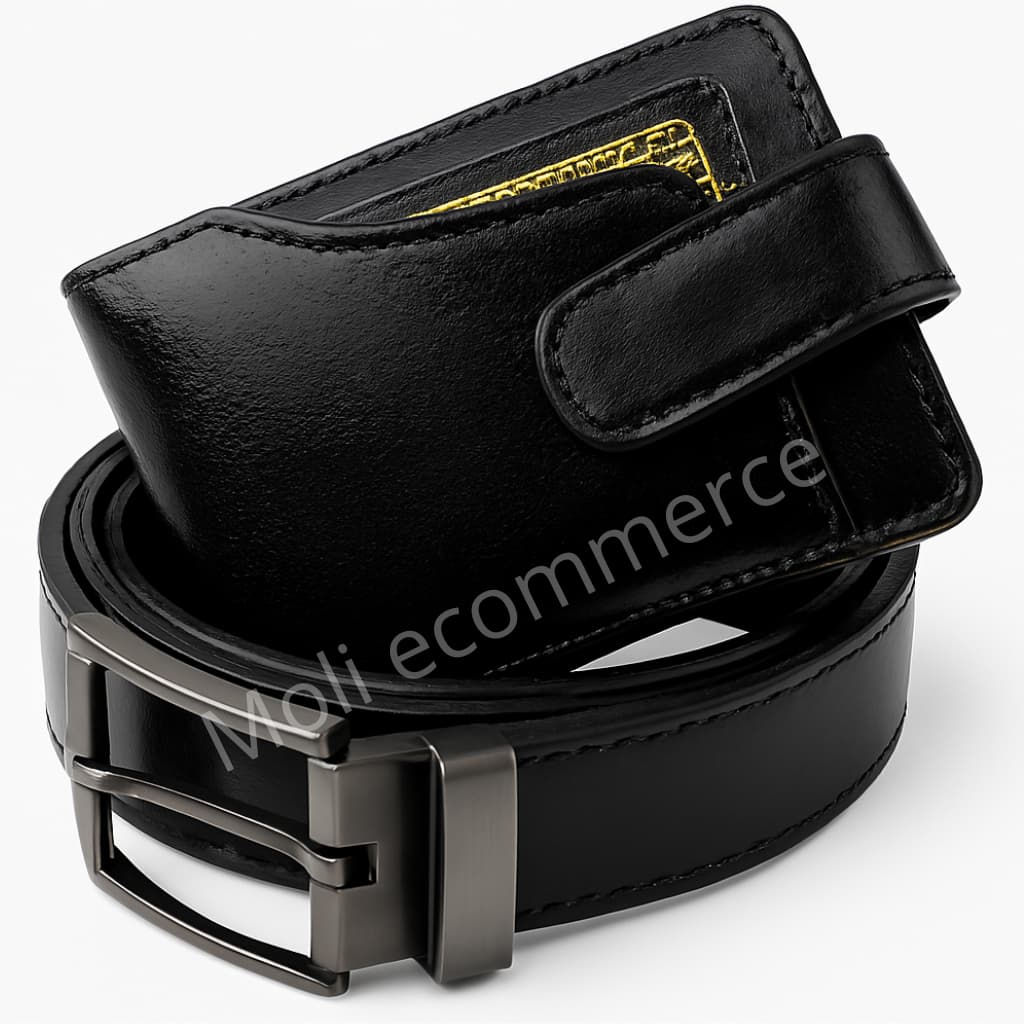 kit Carteira Masculina Couro + Cinto Masculino Dupla Face fivela Giratória Presente Para Homem