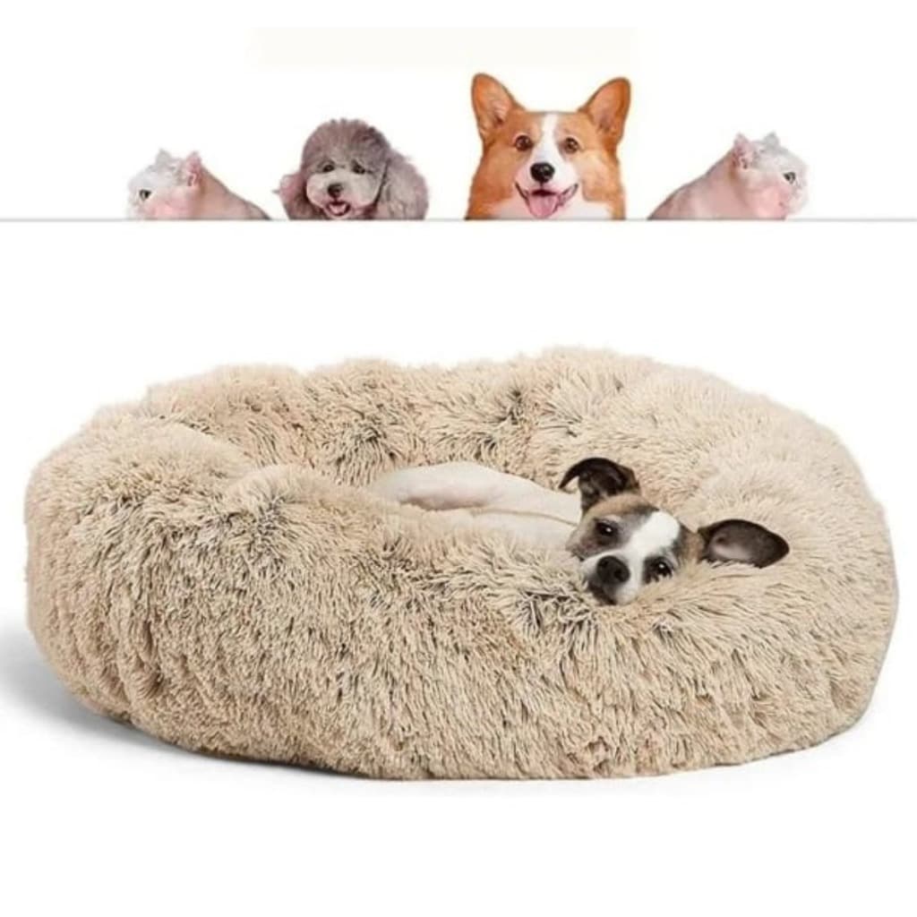 CAMA PET NUVEM PELUCIA REDONDA  PARA Cachorros, Gatos FUNDO ANTIDERRAPANTE