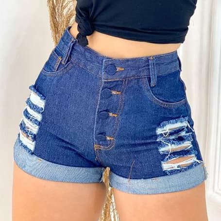 SHORT JEANS FEMININO 100% ALGODÃO