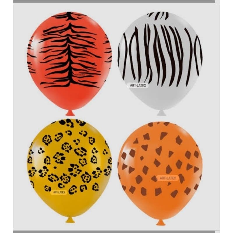 balão art latex Temáticos safari  bexiga número 11 pacote com 25 unidades