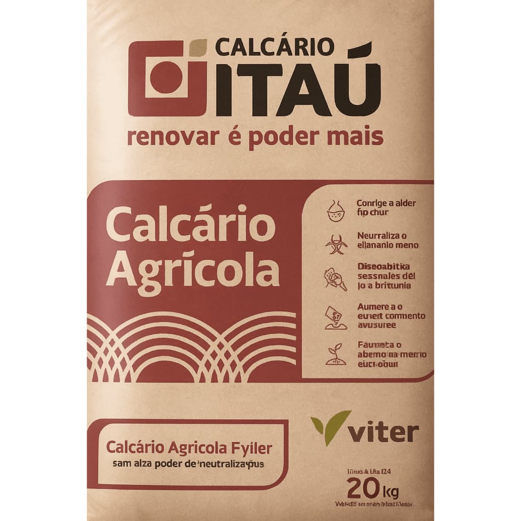 20kg Calcário Agrícola Dolomítico- Itaú - Corrige a acidez do solo