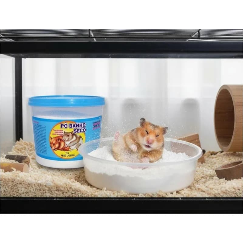Pó Mármore Banho Seco Hamster Chinchila Ratinho  1kg
