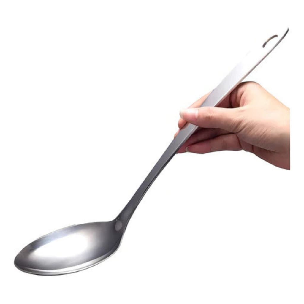 Colher de Arroz Grande Aço Inox Maciço 32 CM Cozinha Multiuso