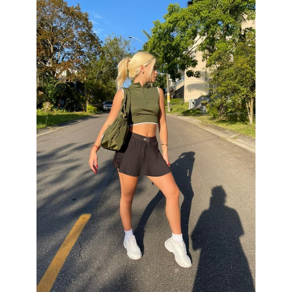 SHORTS SAIA PLISSADO ACADEMIA ZERO TRANSPARENCIA BOLSO TÊNIS BEACH CINTURA ALTA