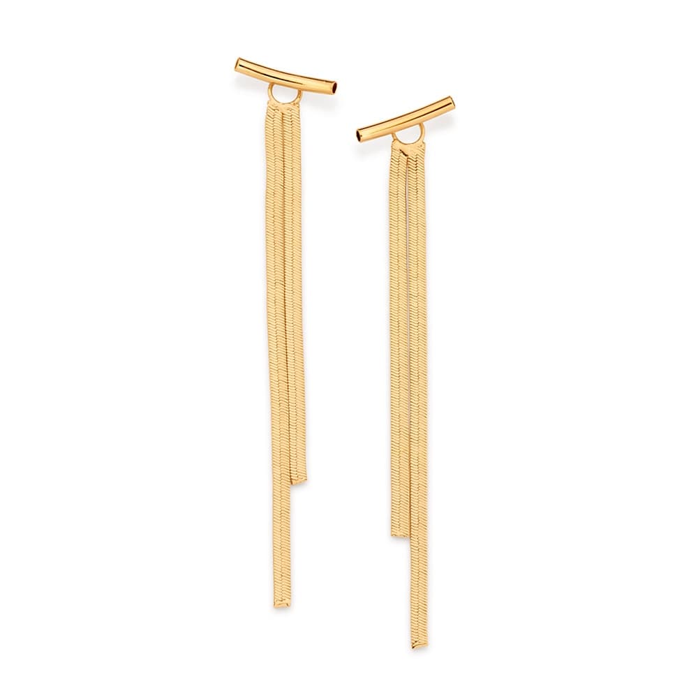 Brinco Ear Jacket Folheado A Ouro Rommanel Coleção Gio527006