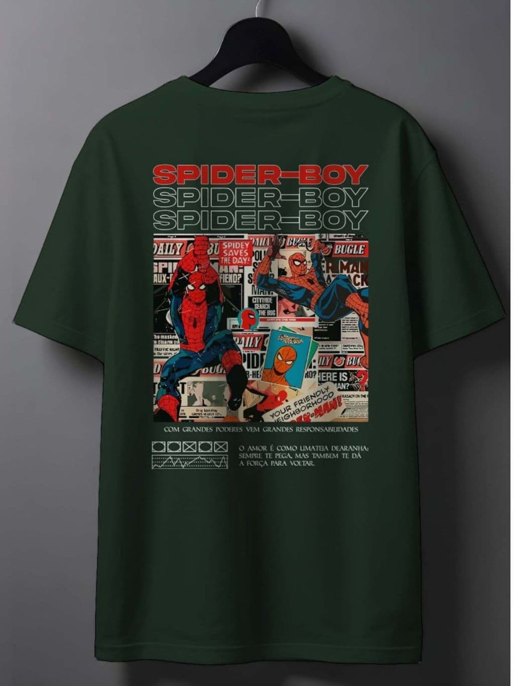 Camiseta Blusa T-Shirt Masculinha Spider Boy Homem Aranha Noticia Geek 100% Algodão Premium Conforto e Qualidade