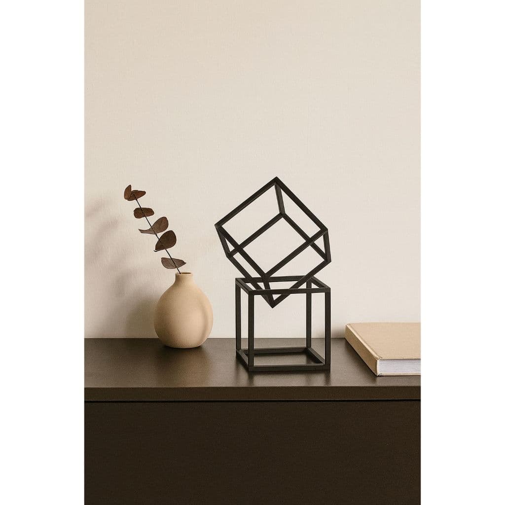 2 Cubos Decorativos - Quadrado Geométrico, Decoração Sala Escritório