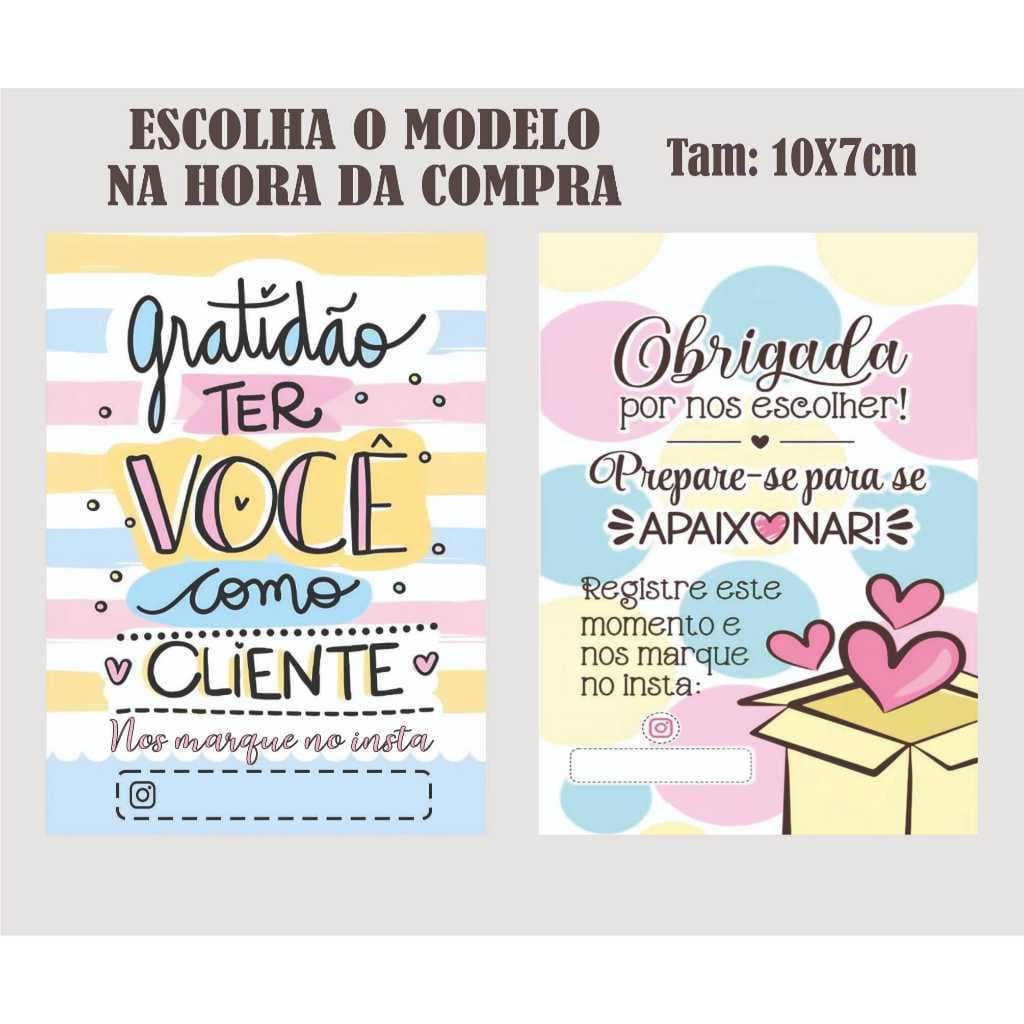 Cartão Carta Agradecimento ao Cliente Folhetos Panfletos 10X7cm | LEIA A DESCRIÇÃO