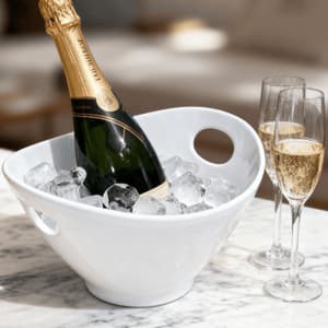 Tigela Melamina Grande Branca 1,5 litros com Alça Balde Gelo Saladeira