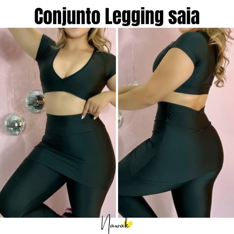 Conjunto Baratex Leg Saia com top