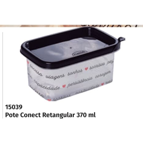 KIT POTE PLASUTIL LINHA CONECTA RETANGULAR 370ML C/2UN MODELO FRASES B4