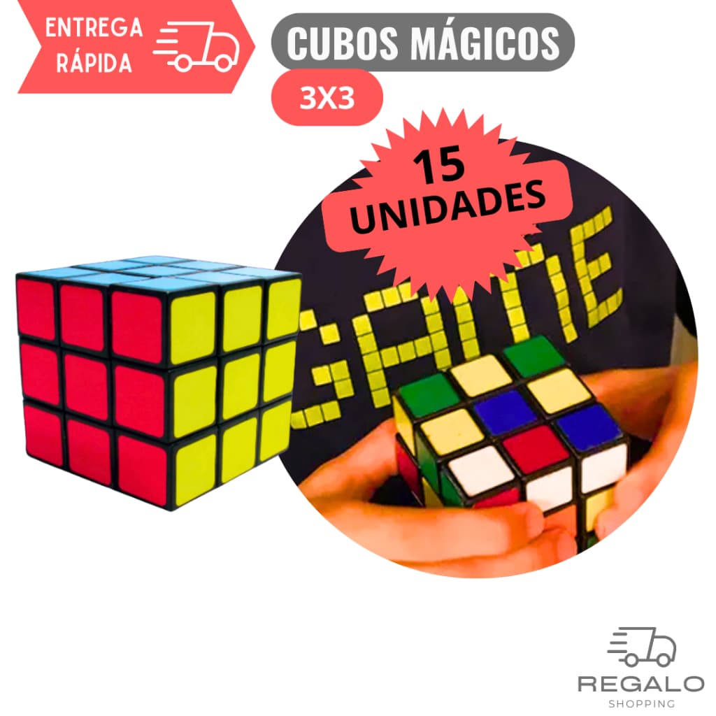 Kit 15 Cubos Mágicos p/ Crianças e Adultos Prenda Brinde Lembrancinha Para Festa Sacolinha Surpresa