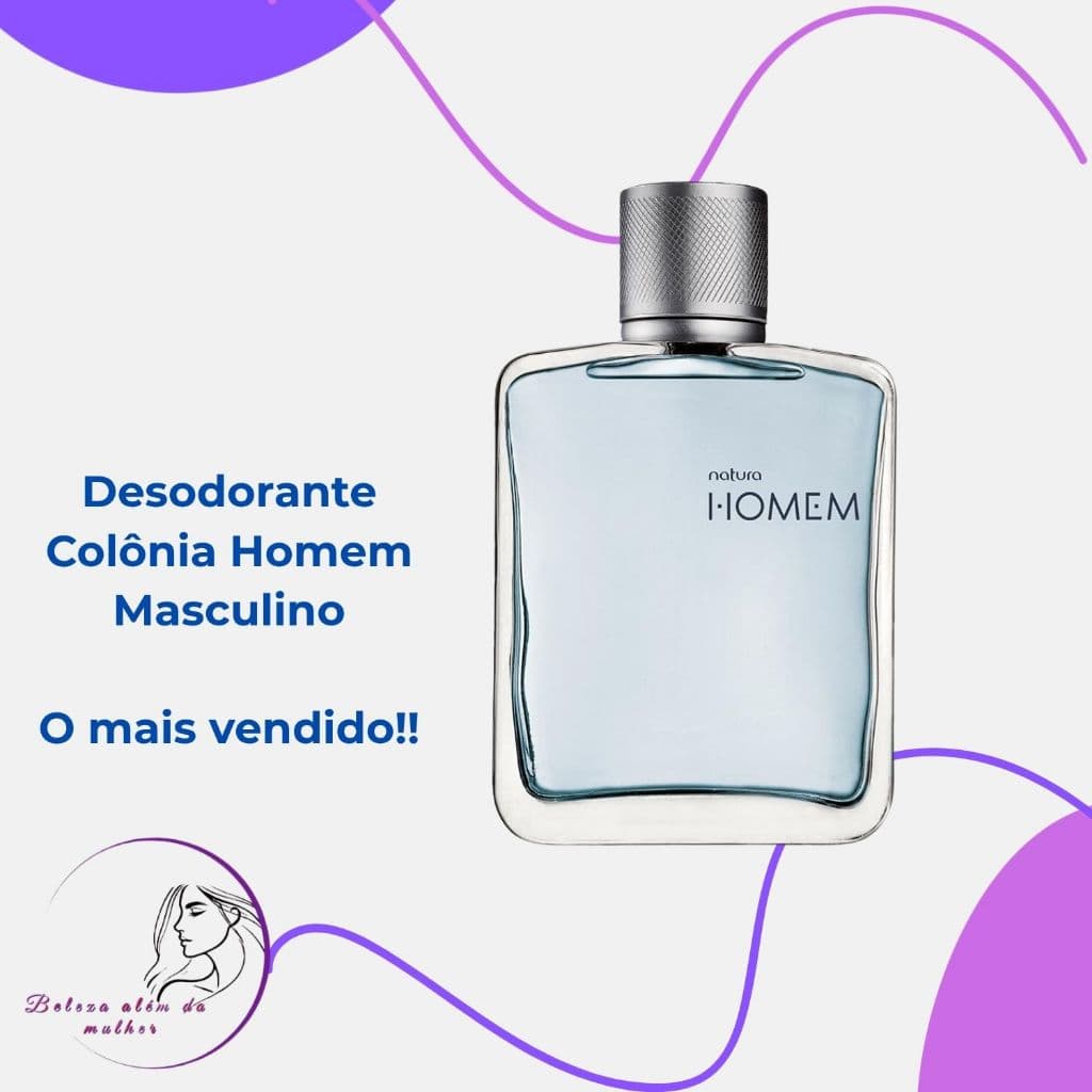 Desodorante Colônia Natura Homem Masculino 100ml - Elegância, Frescor e Sofisticação - Amadeirado