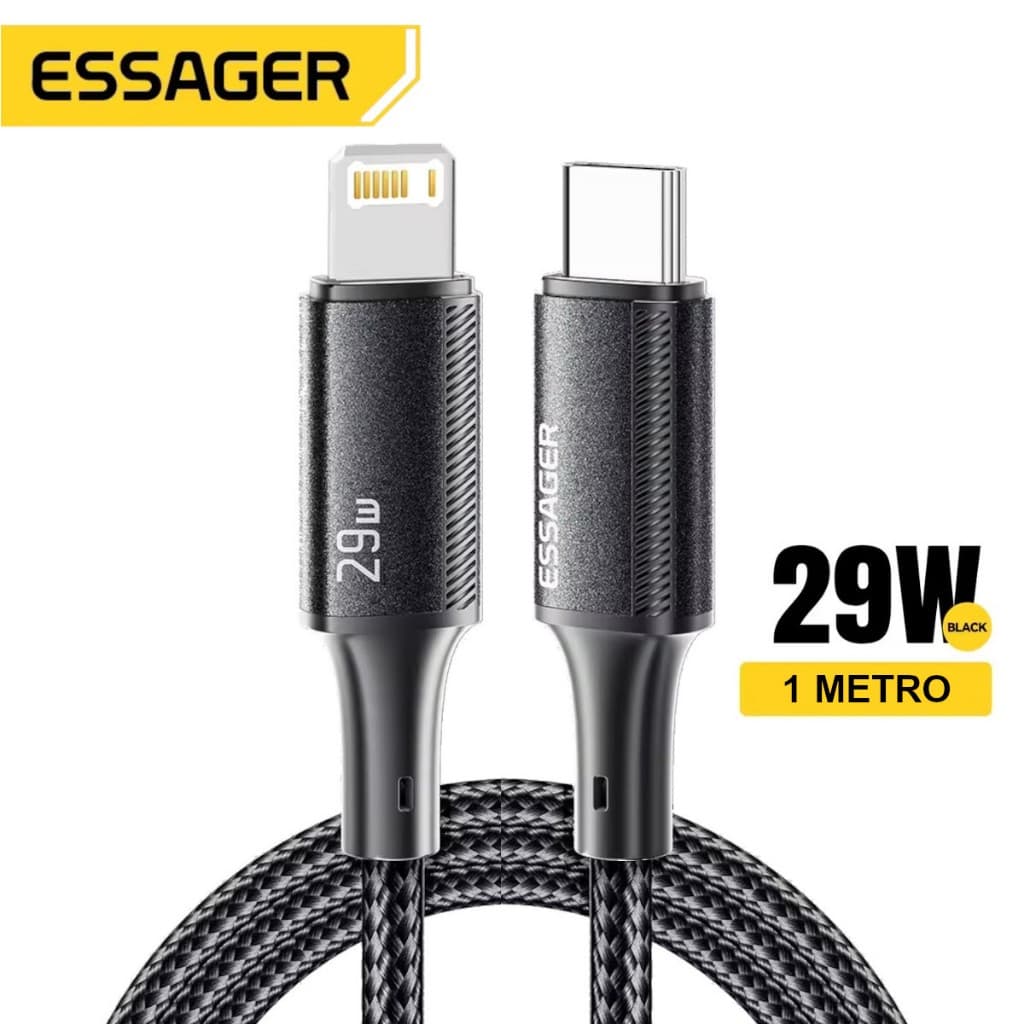 Cabo iPhone Essager 1 Metro Tipo C / Lightning PD29W Carregamento Rápido