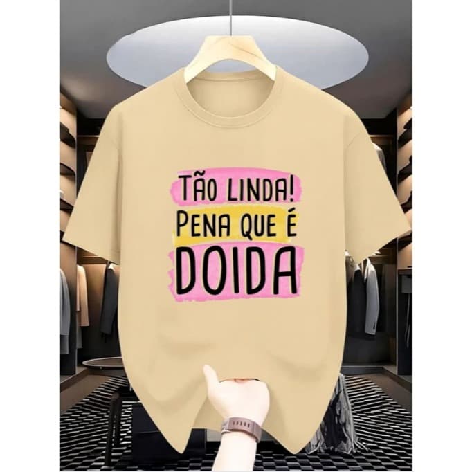 Camisa personalizada Feminina com estampa Engraçada Malha premium 100% algodão