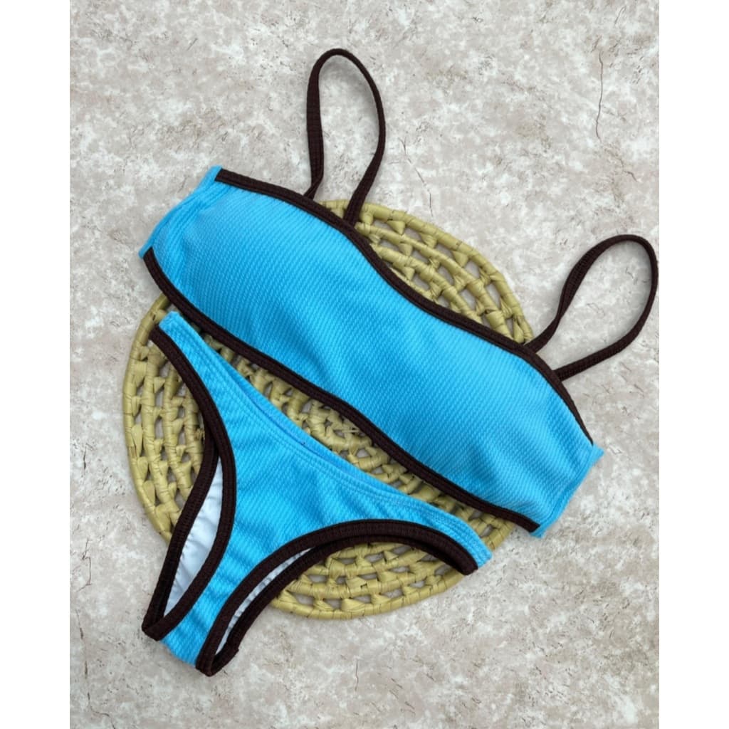 Biquini Fio Dental Canelado Top Faixa Bojo Praia Piscina Verão