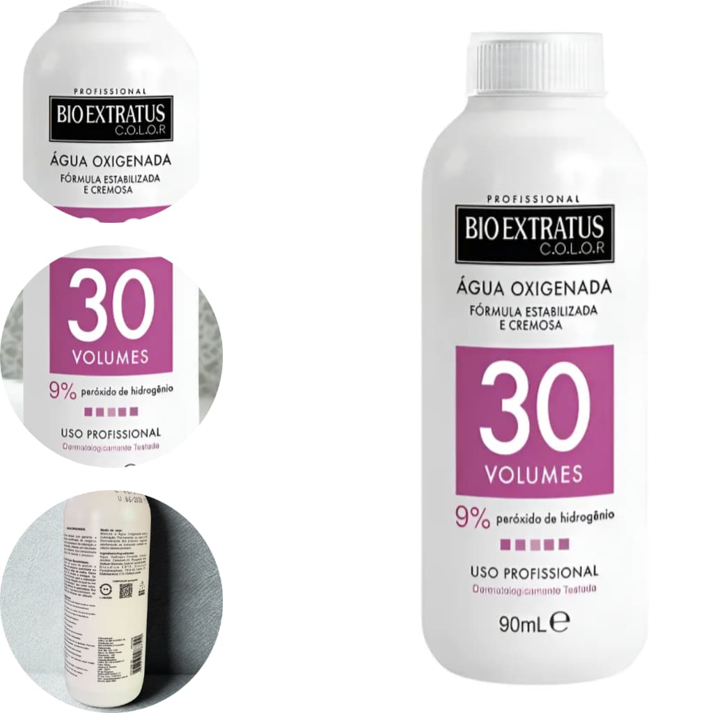 Água Oxigenada BioExtratus 30 Volumes Color Profissional 90ml Clareamento e Fórmula Estabilizadora Produto Original
