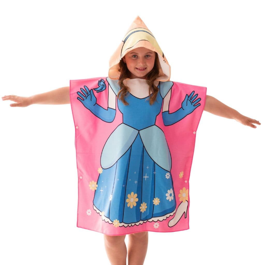 Roupão Poncho Atoalhado De Banho Infantil Menina Com Capuz