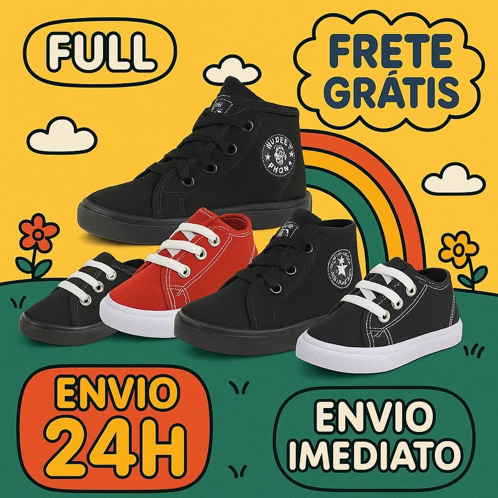 Tênis Sapatenis Cano Baixo Infantil Menino Menina Casual Leve Macio Confortável Promoção Barato