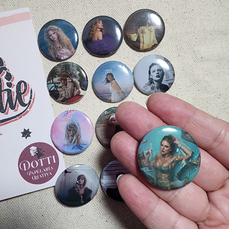 12 ou 4 Mini Bottons Botton da Taylor Swift todas as Eras com novo album showgirl