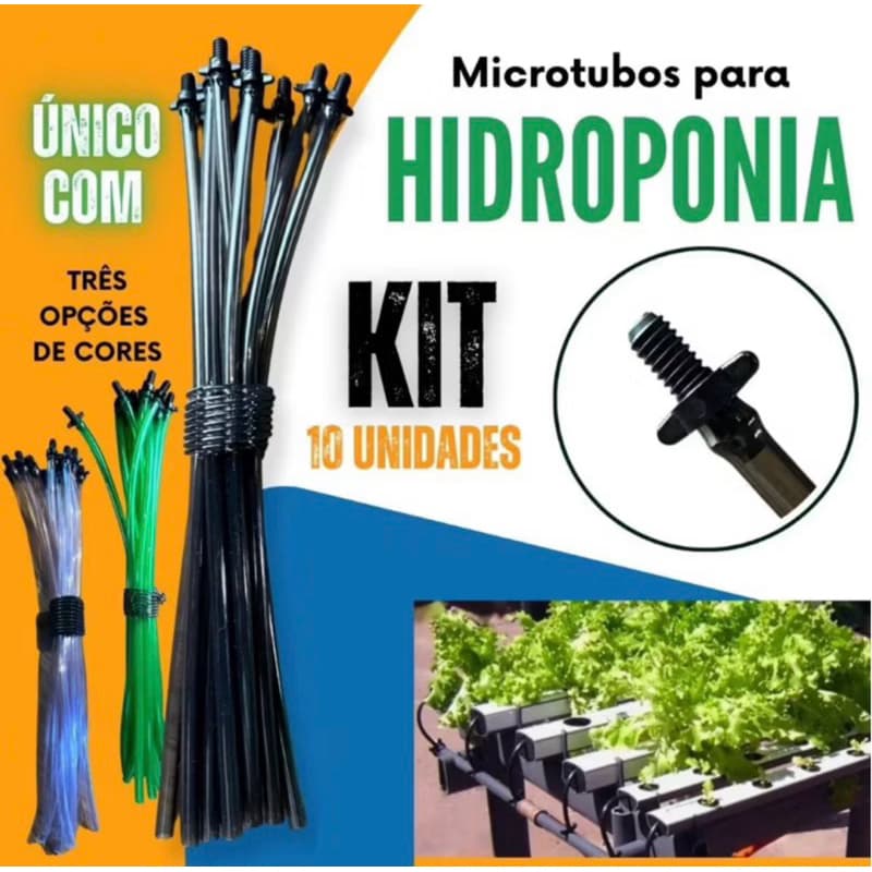 Injetor Hidropônico 4x7mm com Microtubo Autoatarraxante 30cm – Kit 10/20/30 Unidades
