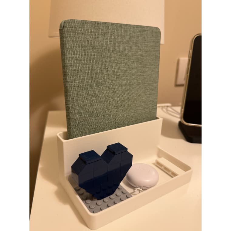 Suporte organizador para Kindle, celular e acessórios – minimalista, ideal para mesa e criado-mudo