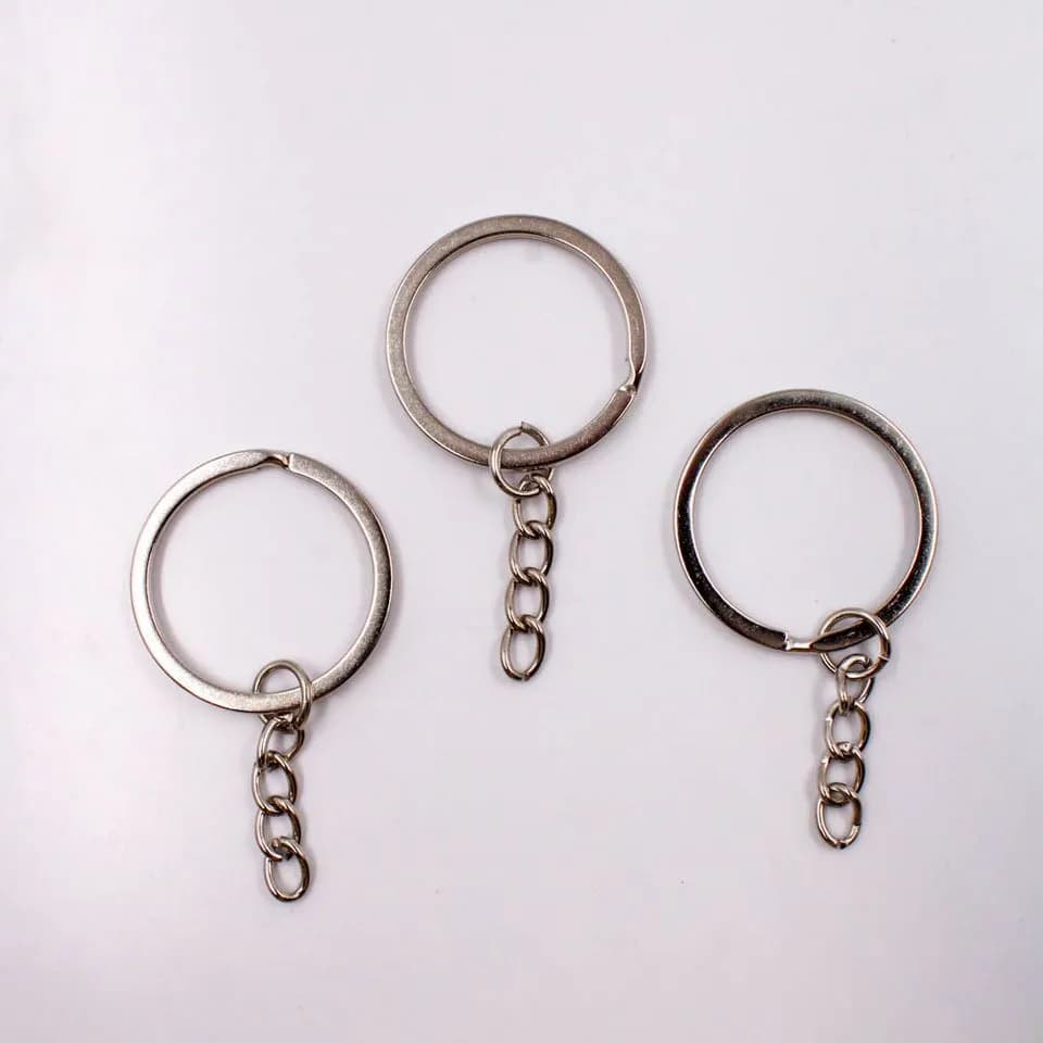 Argola Chaveiro com Corrente 25mm em Ferro
